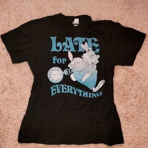 Disney Alice In Wonderland Late White Rabbit 🐇 T Shirt Size Large